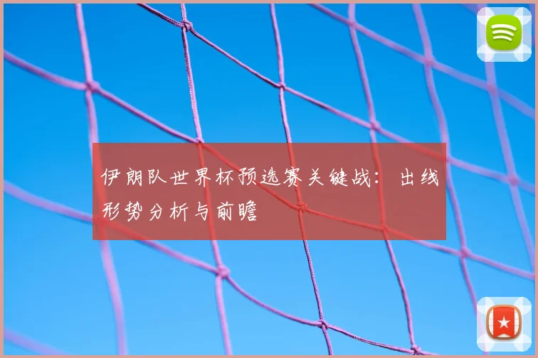 伊朗队世界杯预选赛关键战:出线形势分析与前瞻